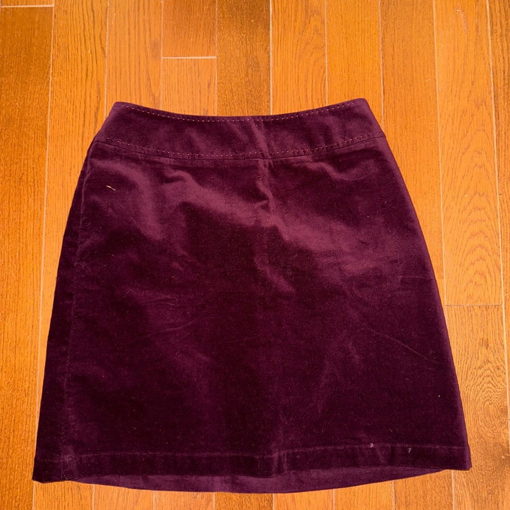 Talbots Deep Purple Velvet Mini Skirt New 12 petite